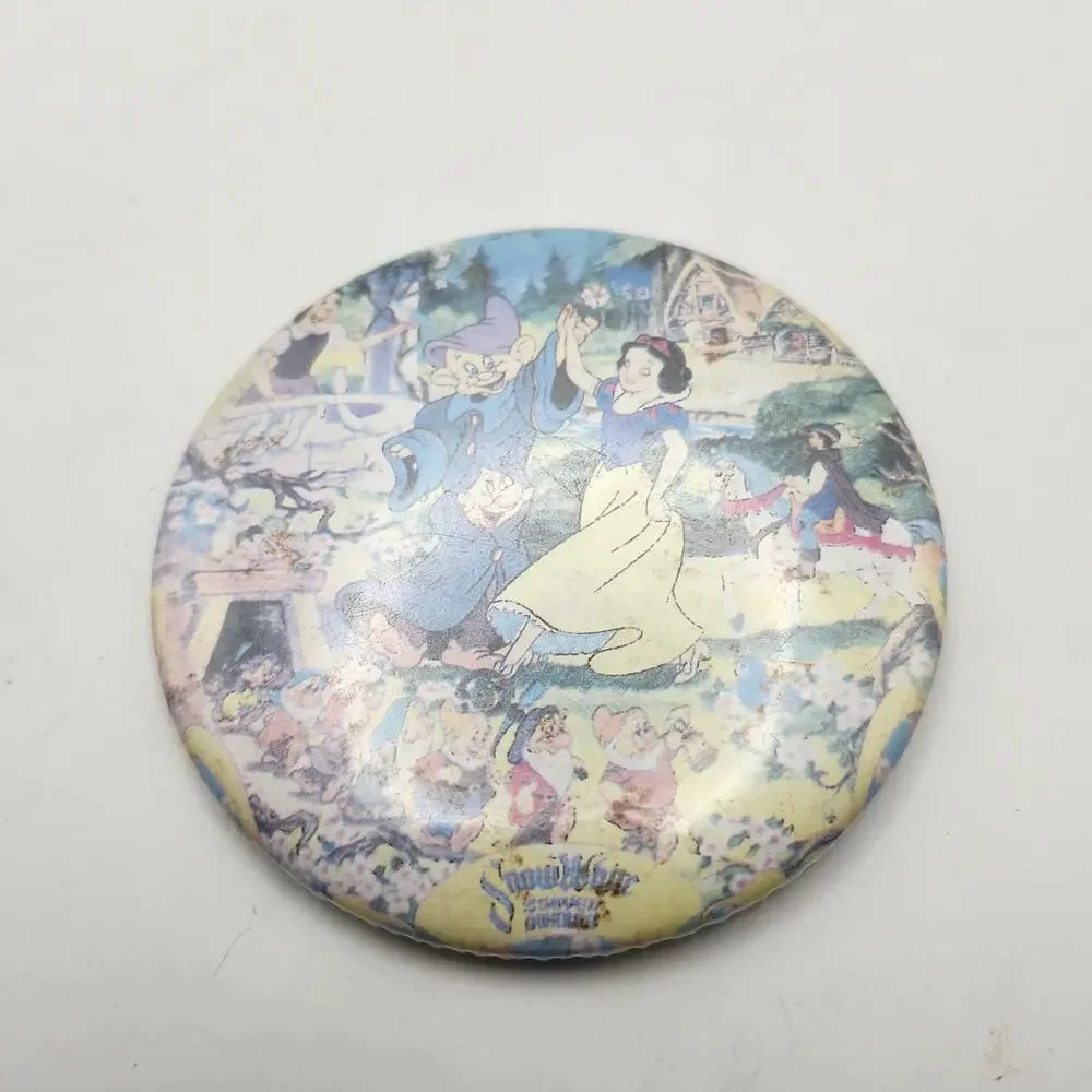 Vintage 1980s Disney Snow White Seven Dwarfs 3 Inch Pinback Button Disneyana